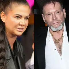 Maja Wodecka i jej pierwszy mąż, z charakterystyczną fryzurą i złotym łańcuchem.