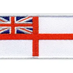 Naszywka z flagą Wielkiej Brytanii, biała z czerwonym krzyżem i fragmentem Union Jack. Prawdziwy przebój republiki!