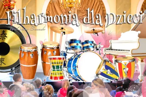 Filharmonia dla dzieci: instrumenty perkusyjne i fortepian czekają na młodych słuchaczy.