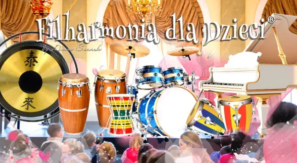 Filharmonia dla dzieci: instrumenty perkusyjne i fortepian czekają na młodych słuchaczy.