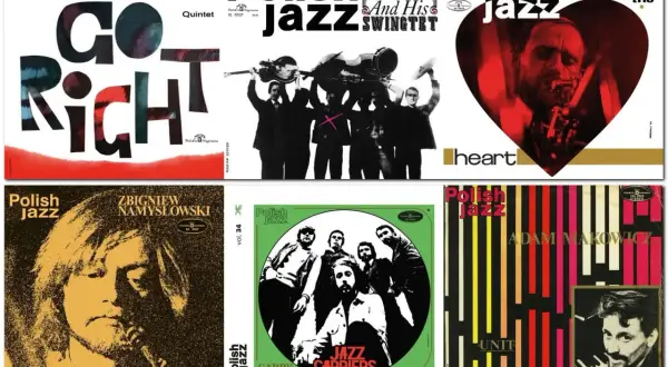 Kolekcja okładek płyt z gatunku polski jazz: Andrzej Kurylewicz, Janusz Zabiegliński, Włodzimierz Nahorny, Zbigniew Namysłowski, Jazz Carriers, Adam Makowicz.