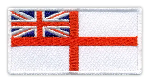 Naszywka z flagą Wielkiej Brytanii, biała z czerwonym krzyżem i fragmentem Union Jack. Prawdziwy przebój republiki!