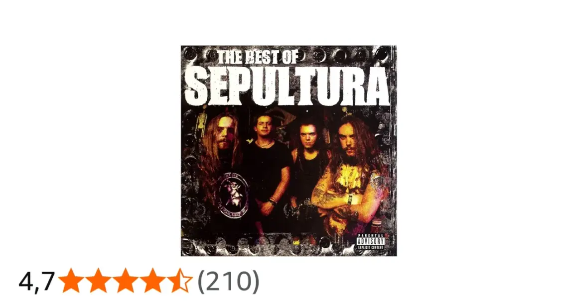 Okładka kompilacji "The Best of Sepultura" z wizerunkiem zespołu.