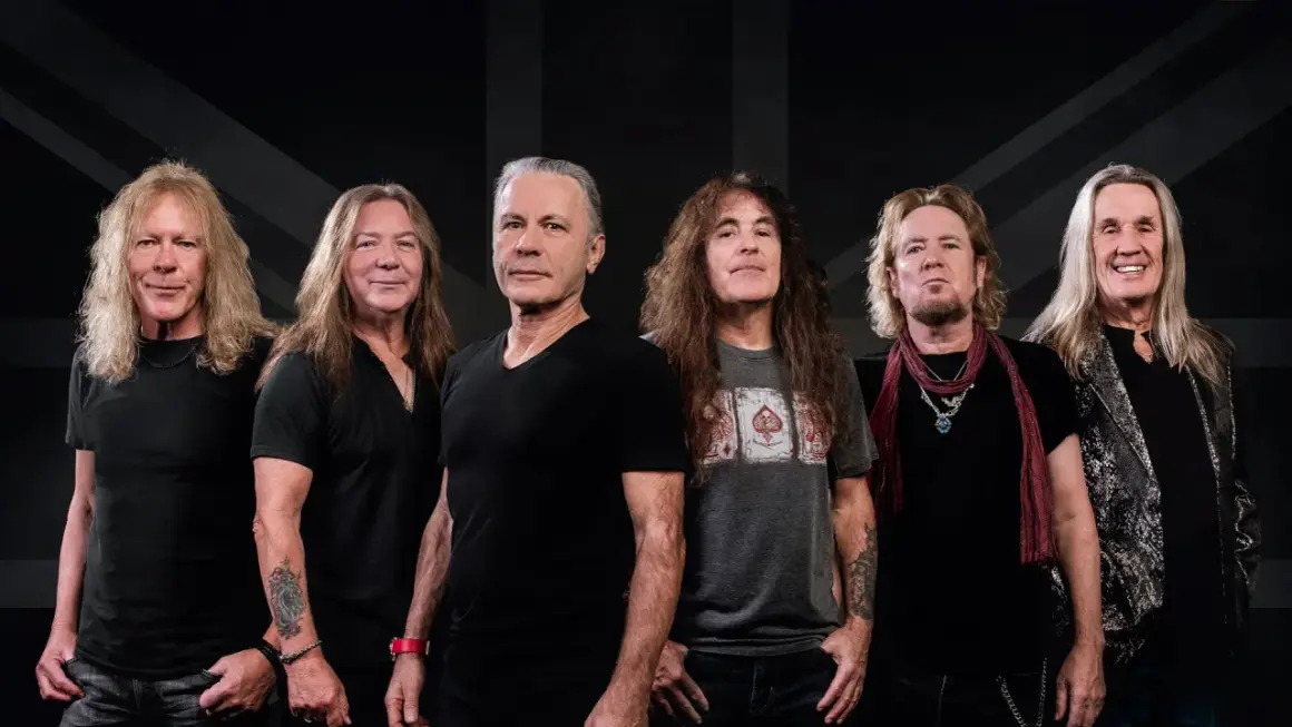 Sześciu członków Iron Maiden, legendy heavy metalu, gotowych do zagrania swoich najnowszych **iron maiden utwory**.