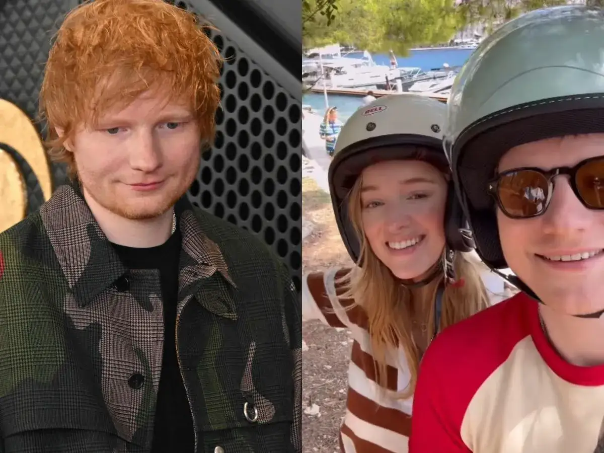 Ed Sheeran, znany z tego, że ma dzieci, na zdjęciu z parą na skuterach.