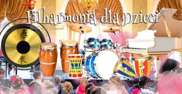Filharmonia dla dzieci: instrumenty perkusyjne i fortepian czekają na młodych słuchaczy.