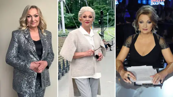 Trzy ujęcia Małgorzaty Walewskiej. Wzrost i stylizacje artystki w różnych odsłonach.